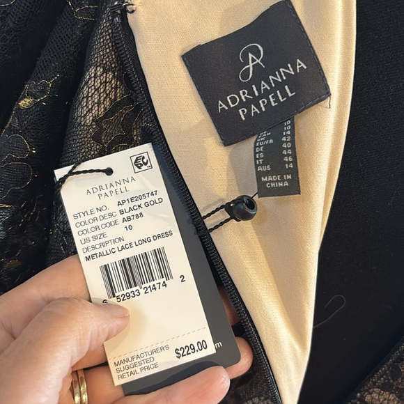 NWT! Adrianna Papell Women's Metallic Lace Dress w/ Tag - Picture 15 of 15